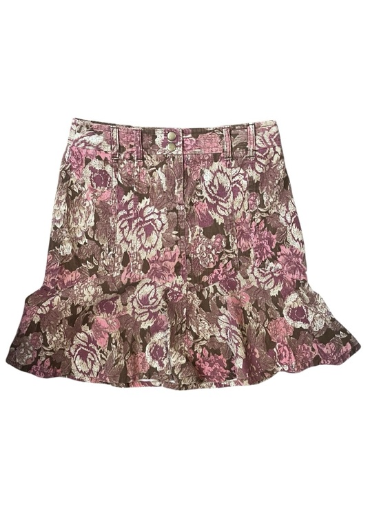 LOFT Dresses & Skirts - Ann‎ Taylor LOFT Floral Mini Skirt Size 6 Ruffle Hem Boho Feminine